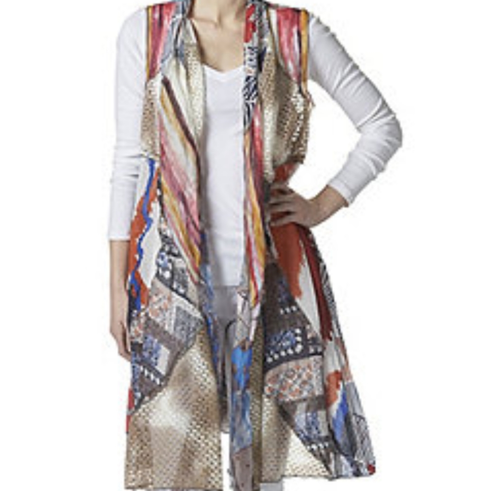 Paris Hues Plus 1X Tunic Vest Kimono